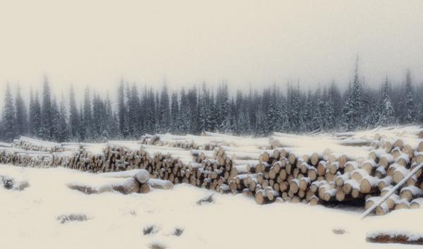 Hampton Lumber - Logs and Forest in Snow