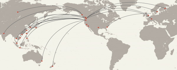 Hampton Lumber Exports Map