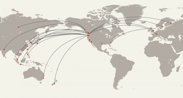 Hampton Lumber Exports Map