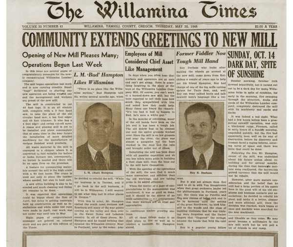 Willamina Times - May 30th 1946